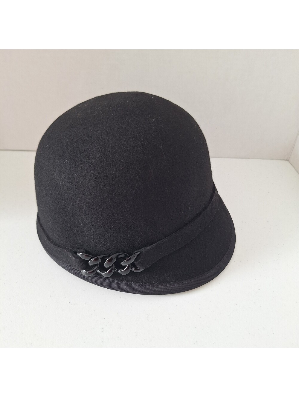 Nine West Black Cloche Hat Wool
